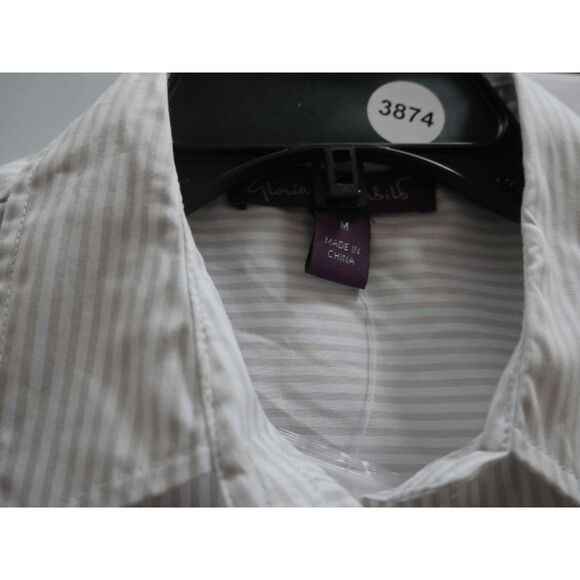 Gloria Vanderbilt Women's Amanda Oversized Stripped Button Down Shirt M - Picture 5 of 8